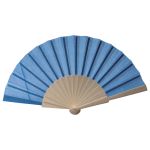 Ventaglio in tessuto di cotone con manico in legno