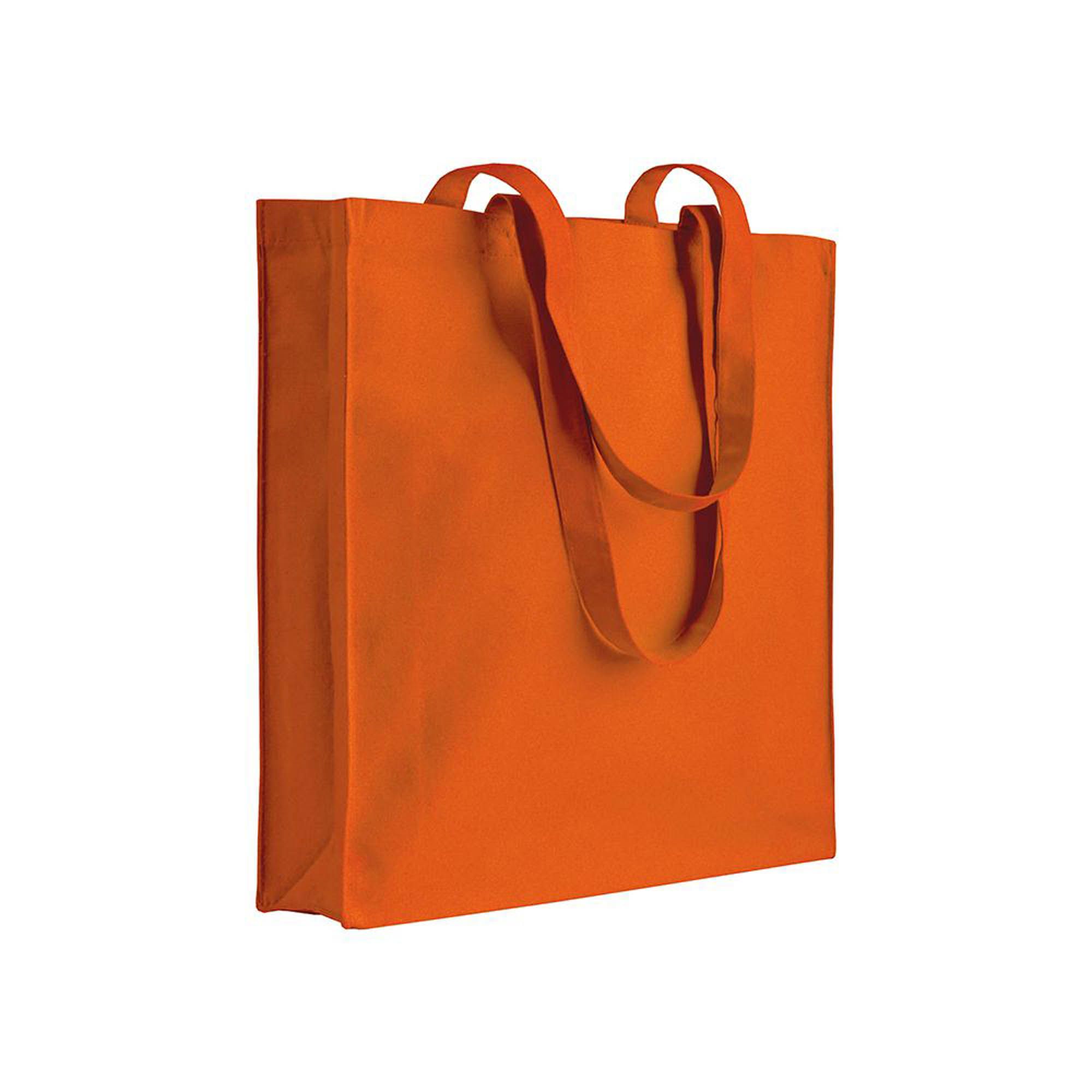 Shopper con soffietto in canvas 280 g/m2