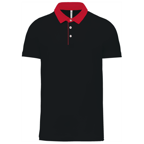 K260 - Polo Kariban BLACK-DARKGREYHEATHER
