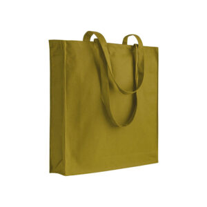 Shopper con soffietto in cotone 220 g/m2