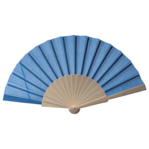 Ventaglio in tessuto di cotone con manico in legno