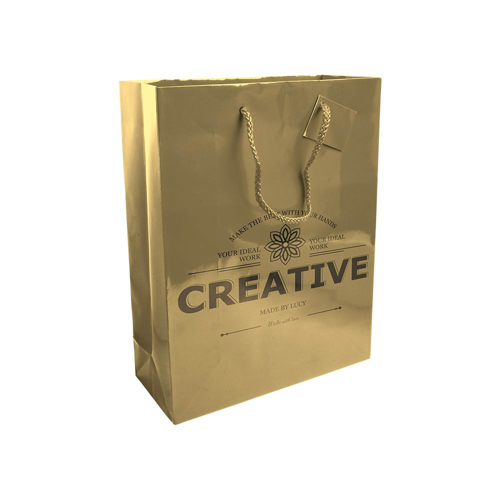 Shopper con soffietto in carta laminata 157 g/m2 con rinforzo alla base 2 Shopper con soffietto in carta laminata 157 g/m2 con rinforzo alla base - immagine 2