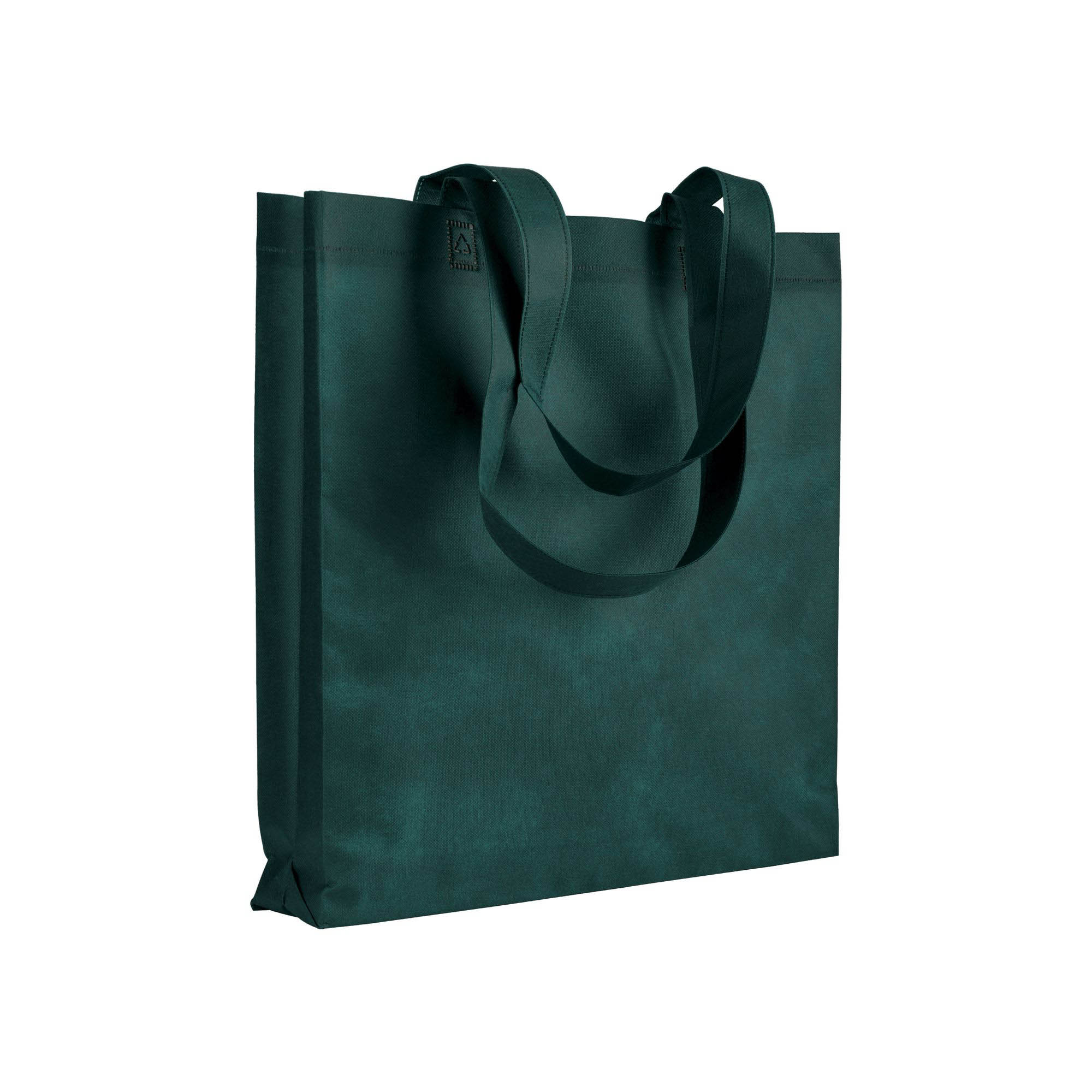 Shopper con soffietto in TNT 80 g/m2 termosaldato, manici lunghi 1 Shopper con soffietto in TNT 80 g/m2 termosaldato
