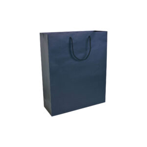 Shopper con soffietto in carta laminata opaca 157 g/m2 con rinforzo alla base