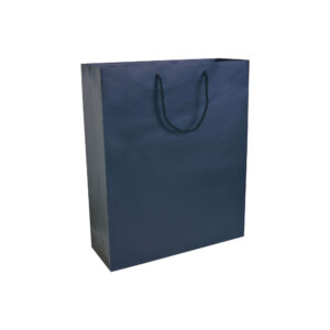 Shopper con soffietto in carta laminata opaca 157 g/m2 con rinforzo alla base