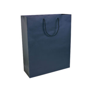 Shopper con soffietto in carta laminata opaca 157 g/m2 con rinforzo alla base
