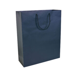 Shopper con soffietto in carta laminata opaca 157 g/m2 con rinforzo alla base