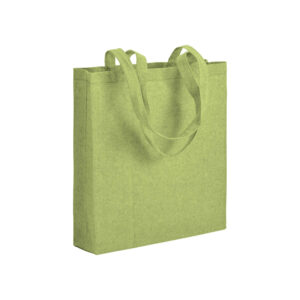 Shopper con soffietto in cotone riciclato 150 g/m2 effetto melange