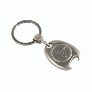 Quaderno con copertina in PU riciclato con fogli a righe (80 pag.) 1 Portachiavi in metallo con gettone per carrello