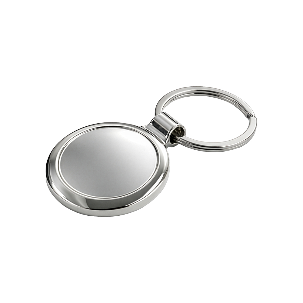 Portachiavi in metallo tondo, adatto anche a logo resina 1 Portachiavi in metallo tondo
