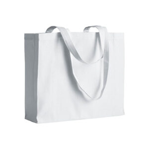 Shopper con soffietto in cotone 200 g/m2