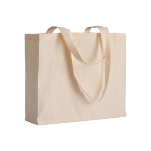 Shopper con soffietto in cotone 200 g/m2