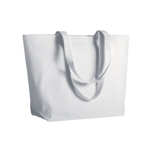 Shopper con soffietto alla base in cotone 280 g/m2