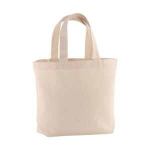 Shopper con soffietto alla base in cotone 120 g/m2