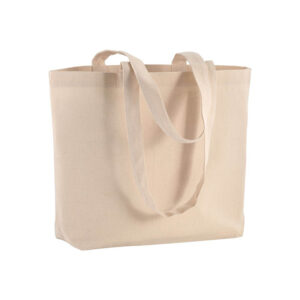 Shopper con soffietto alla base in cotone 120 g/m2
