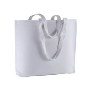 Shopper con soffietto alla base in cotone 135 g/m2