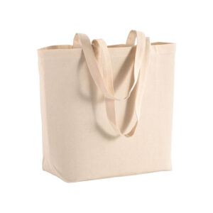Shopper con soffietto alla base in cotone 135 g/m2
