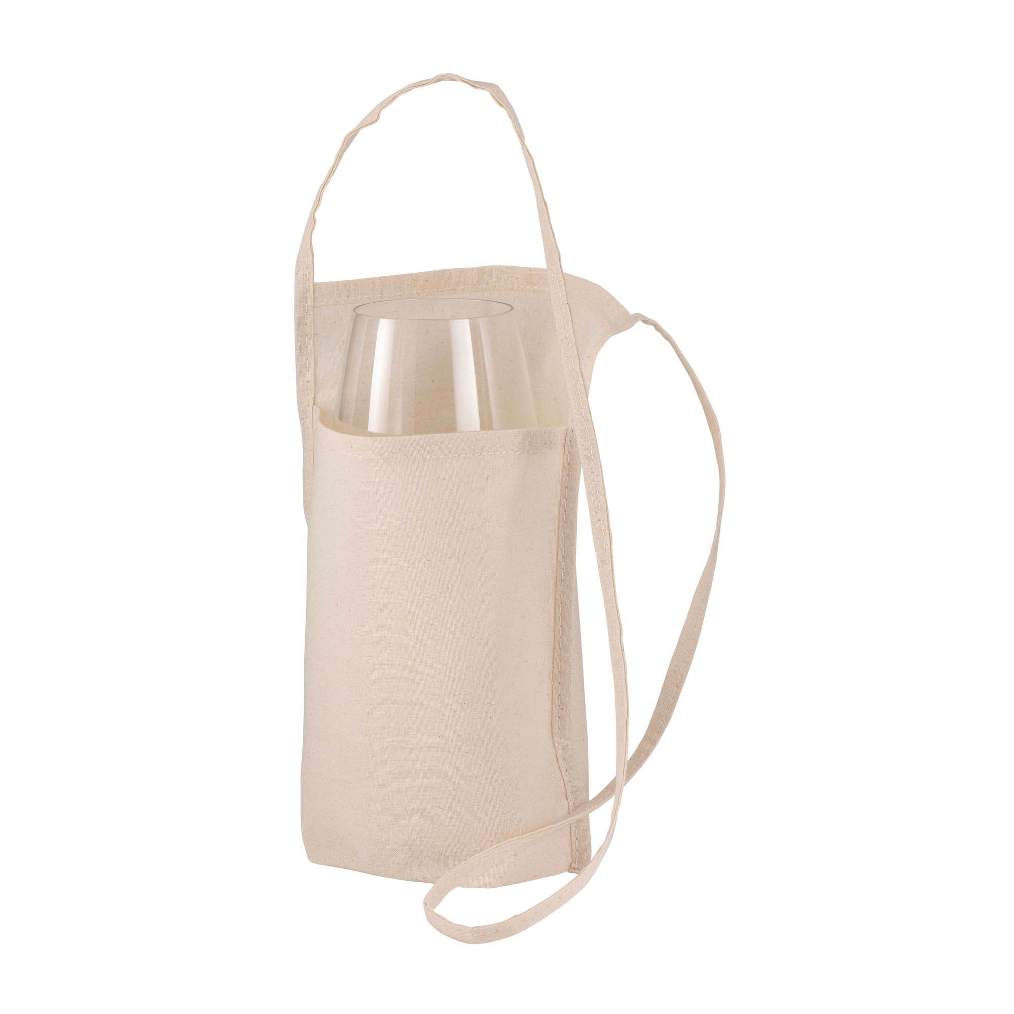 Portabicchiere da degustazione da collo in cotone con tracolla 90 cm 1 Portabicchiere da degustazione da collo in cotone con tracolla 90 cm