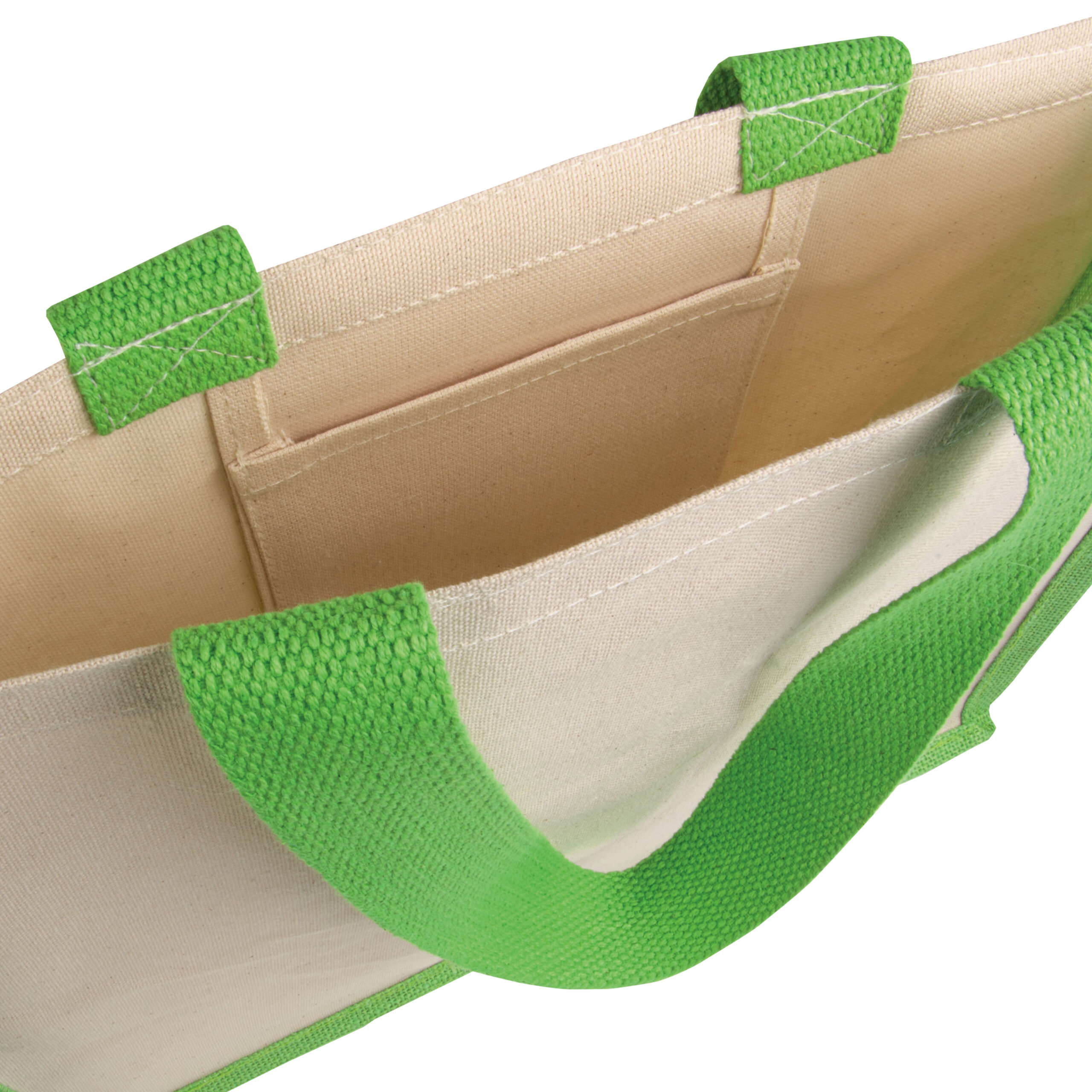 Shopper con soffietto in juta e canvas 3 Shopper con soffietto in juta e canvas - immagine 3