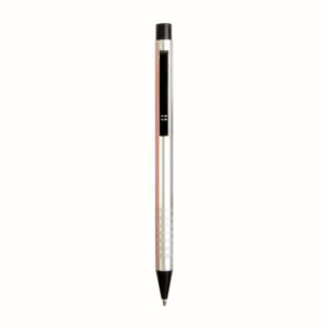 Penna in alluminio con clip nera in metallo