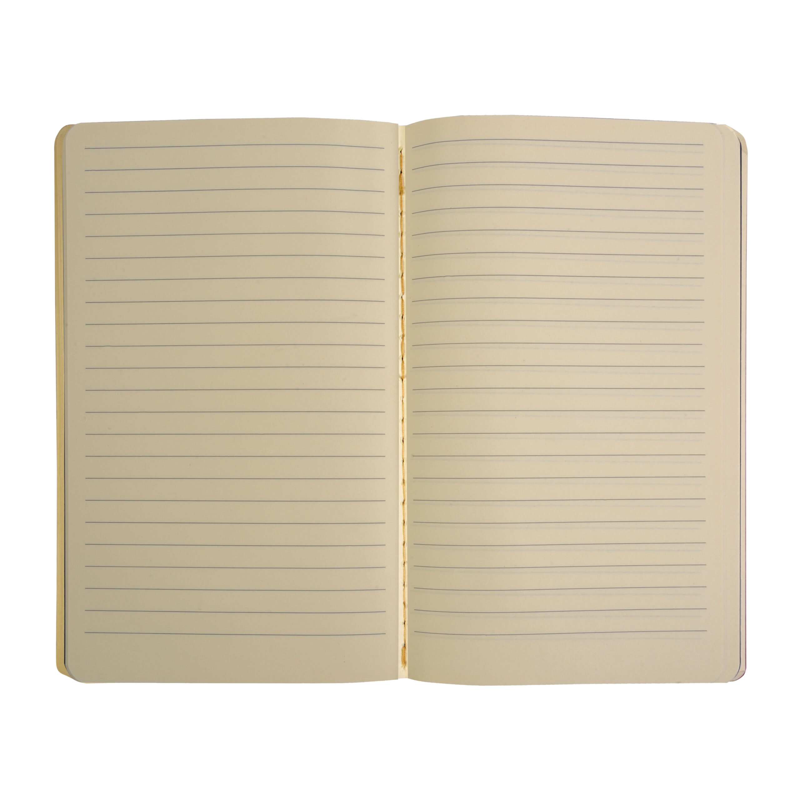 Quaderno con copertina in carta riciclata, fogli a righe color avorio, 50 pag., 9X14 cm 2 fogli a righe color avorio