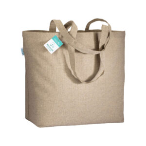 Shopper in cotone riciclato  190 g/m2 con soffietto alla base