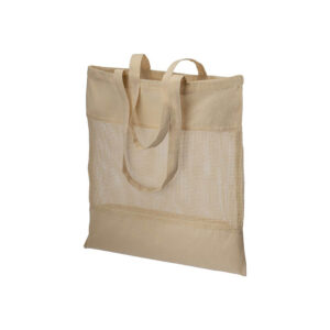 Shopper in cotone naturale da 135 g/m2 con rete