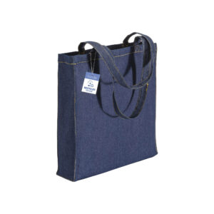 Shopper in cotone denim riciclato 180 gr/m2