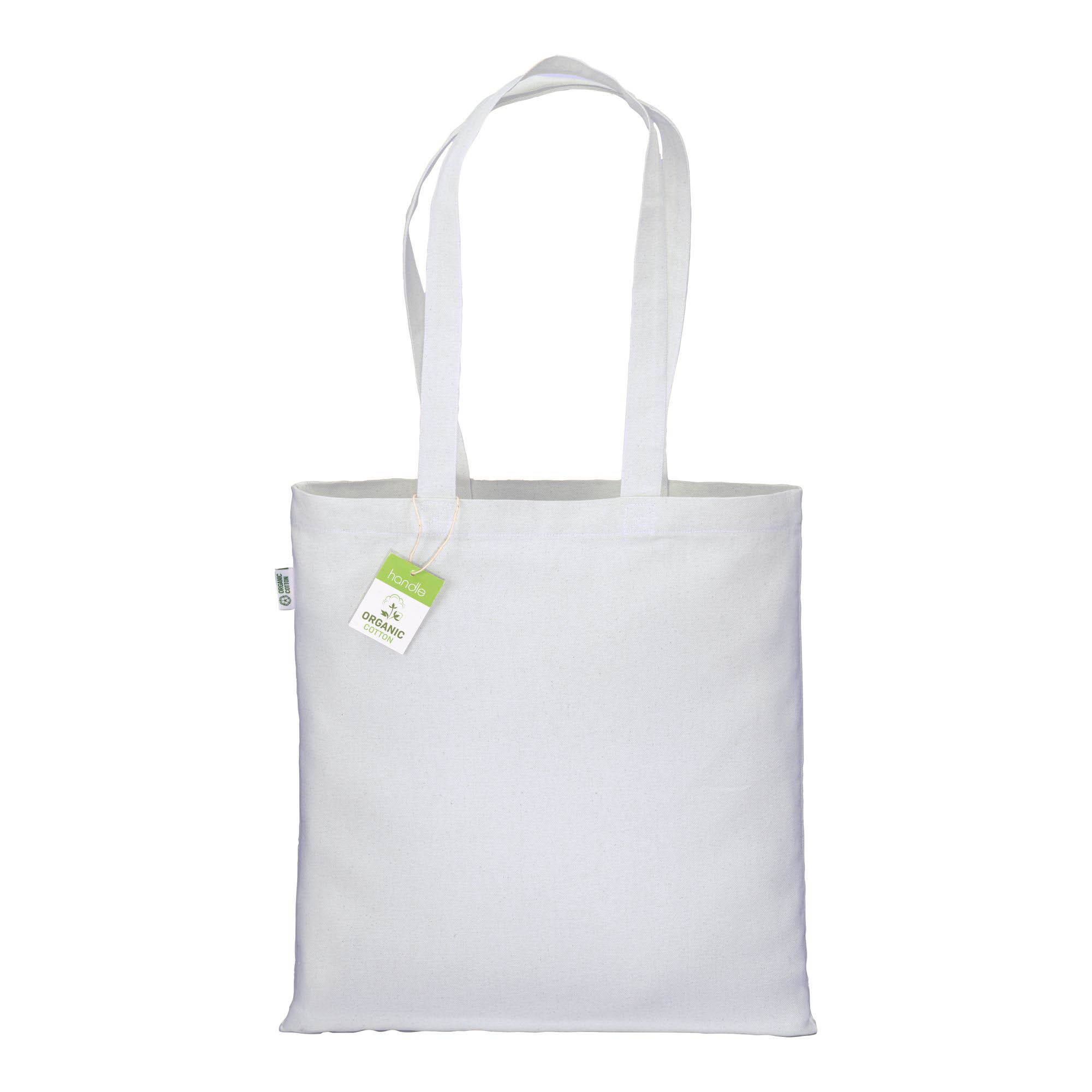 Shopper in cotone biologico 220 g/m2, manici lunghi 2 manici lunghi