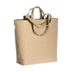 Shopper con soffietto alla base in cotone riciclato 280 g/m2