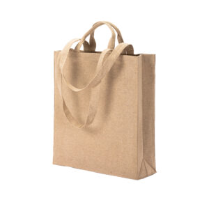 Shopper con soffietto in cotone riciclato  280 g/m2