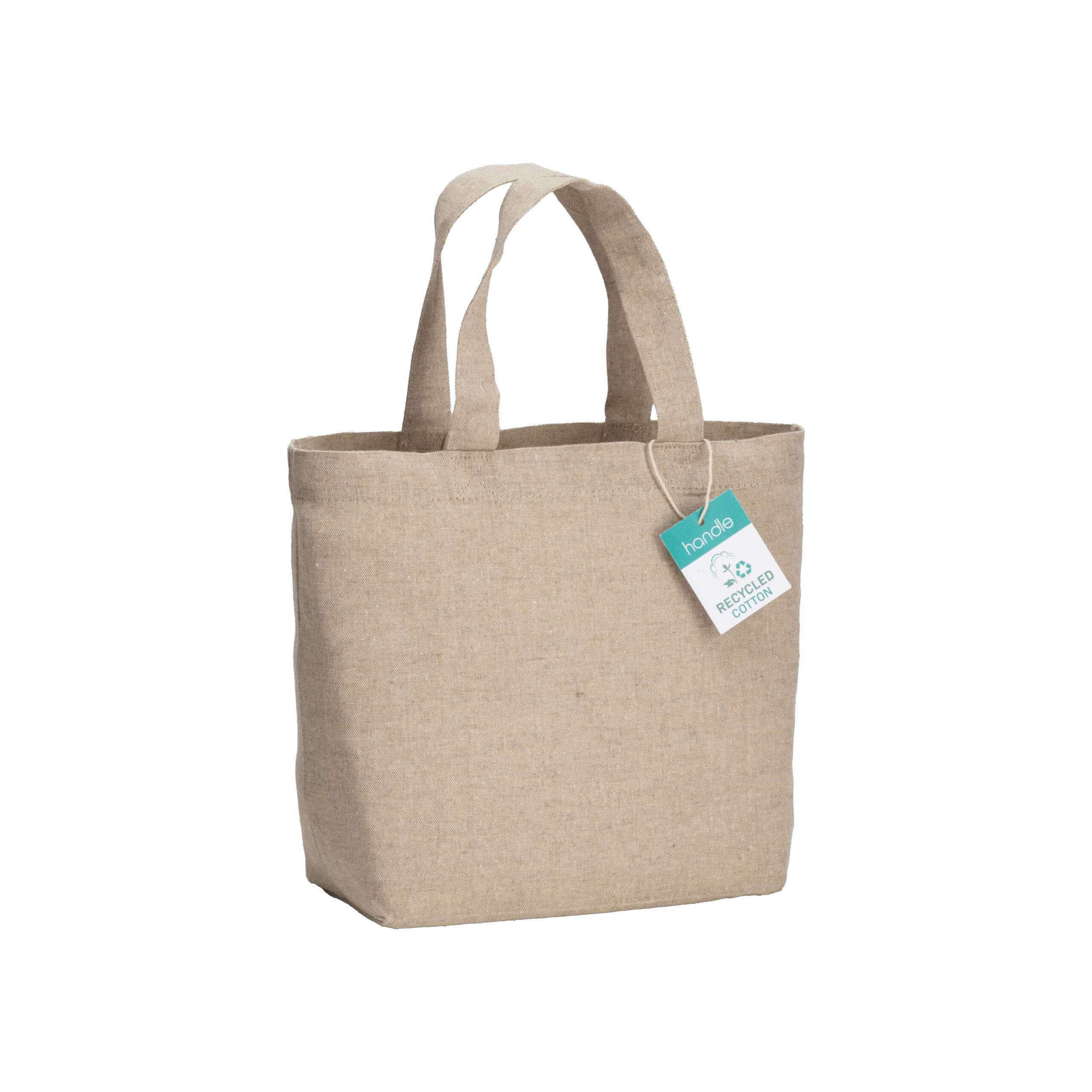 Shopper in cotone riciclato 150 g/m2 con manici corti 3 Shopper in cotone riciclato 150 g/m2 con manici corti - immagine 3