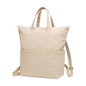 Zainetto in cotone organico con angoli rinforzati 16 Zainetto cotone 340 g/m2. Manici corti e due tasche laterali porta bottiglie