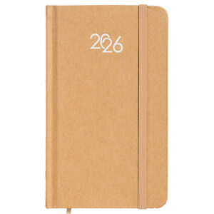 Agenda tascabile settimanale 2026 con copertina rigida in cartoncino