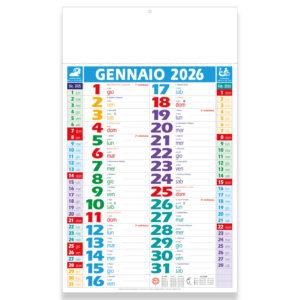 Calendario 2026 da muro mensile multicolore