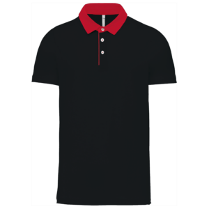 K260 - Polo Kariban BLACK-DARKGREYHEATHER